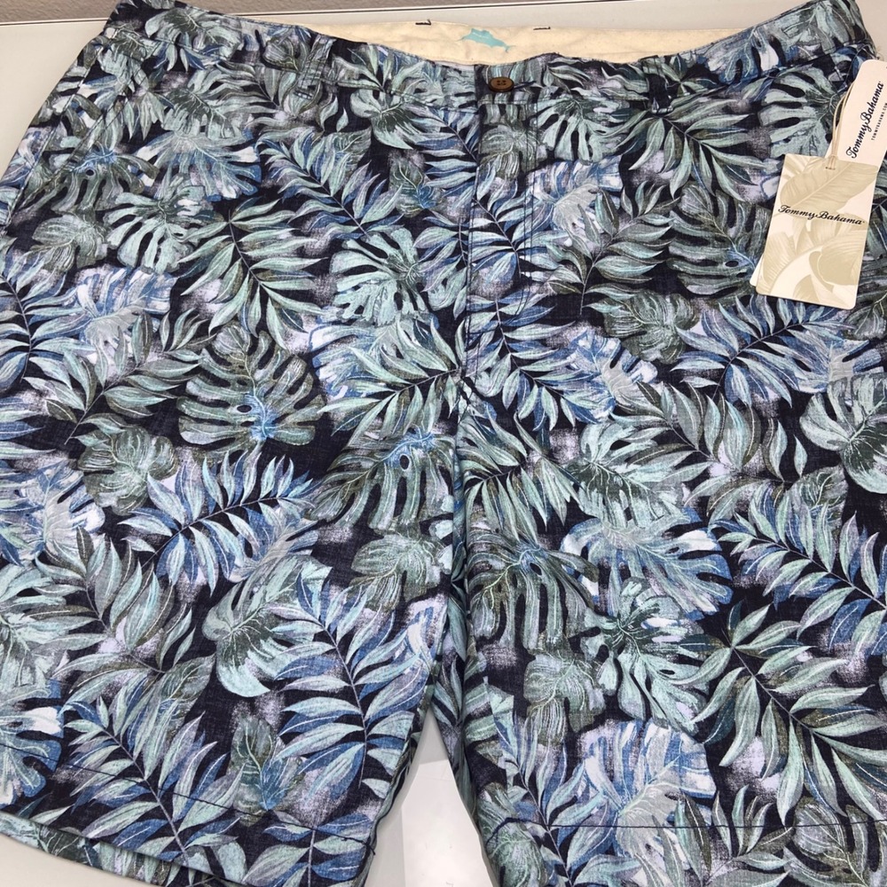 Tommy Bahama Men 40 Blue Boracay Fiesta Fronds Shorts New Tropical Palm 9 Inseam